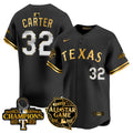 Men's Texas Rangers 2024 All Star Game Patch Vapor Premier Limited Jersey - All Stitched - Black Gold, Evan Carter