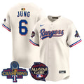 Men's Texas Rangers 2024 All Star Game Patch Vapor Premier Limited Jersey - All Stitched - Cream, Josh Jung