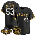 Men's Texas Rangers 2024 All Star Game Patch Vapor Premier Limited Jersey - All Stitched - Black Gold, Adolis Garcia