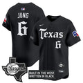 Men's Texas Rangers 'Gothic Frontier Edition' Vapor Premier Limited Jersey - All Stitched - Black, Josh Jung