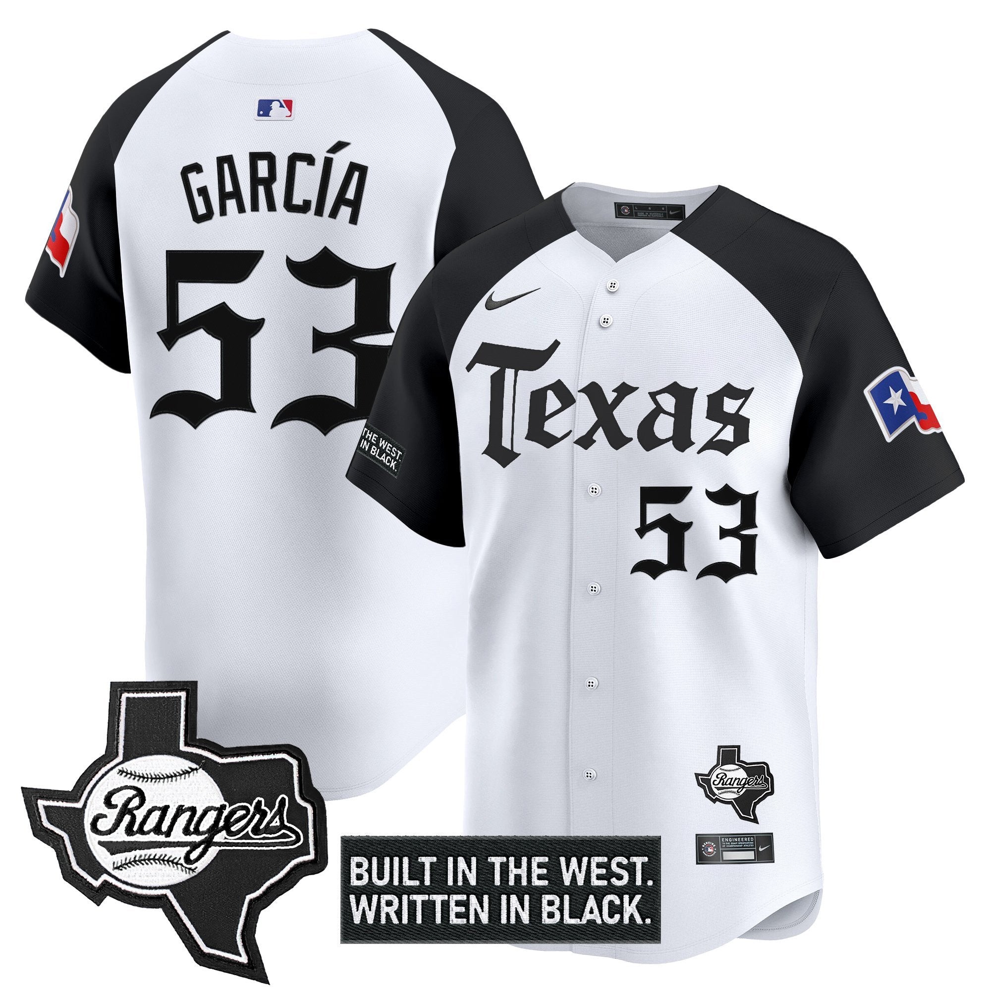 Men's Texas Rangers 'Gothic Frontier Edition' Vapor Premier Limited Jersey - All Stitched - Alternate, Adolis Garcia