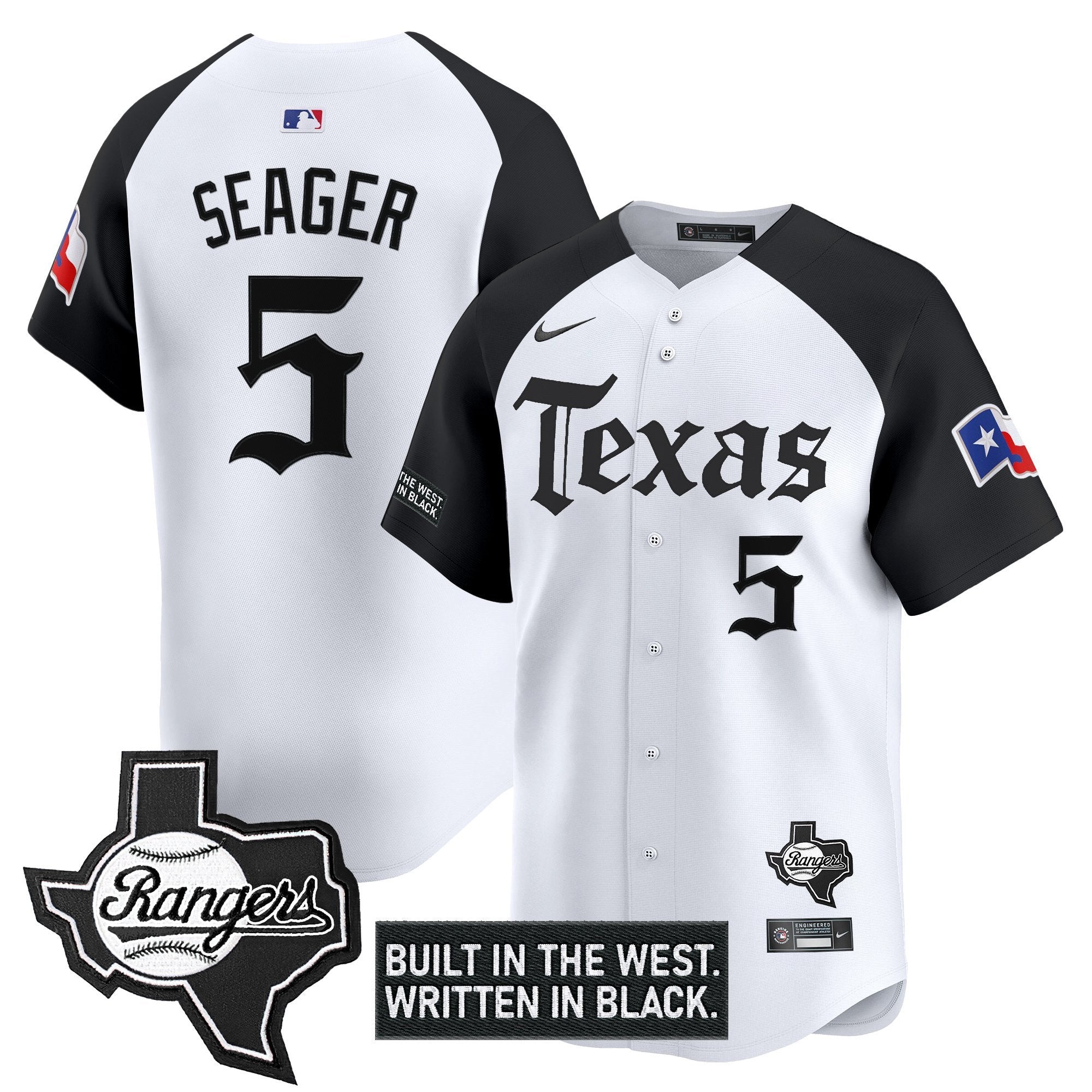 Men's Texas Rangers 'Gothic Frontier Edition' Vapor Premier Limited Jersey - All Stitched - Alternate, Corey Seager