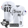 Men's Texas Rangers 'Gothic Frontier Edition' Vapor Premier Limited Jersey - All Stitched - White, Cow Town 817