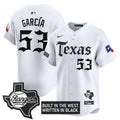 Men's Texas Rangers 'Gothic Frontier Edition' Vapor Premier Limited Jersey - All Stitched - White, Adolis Garcia
