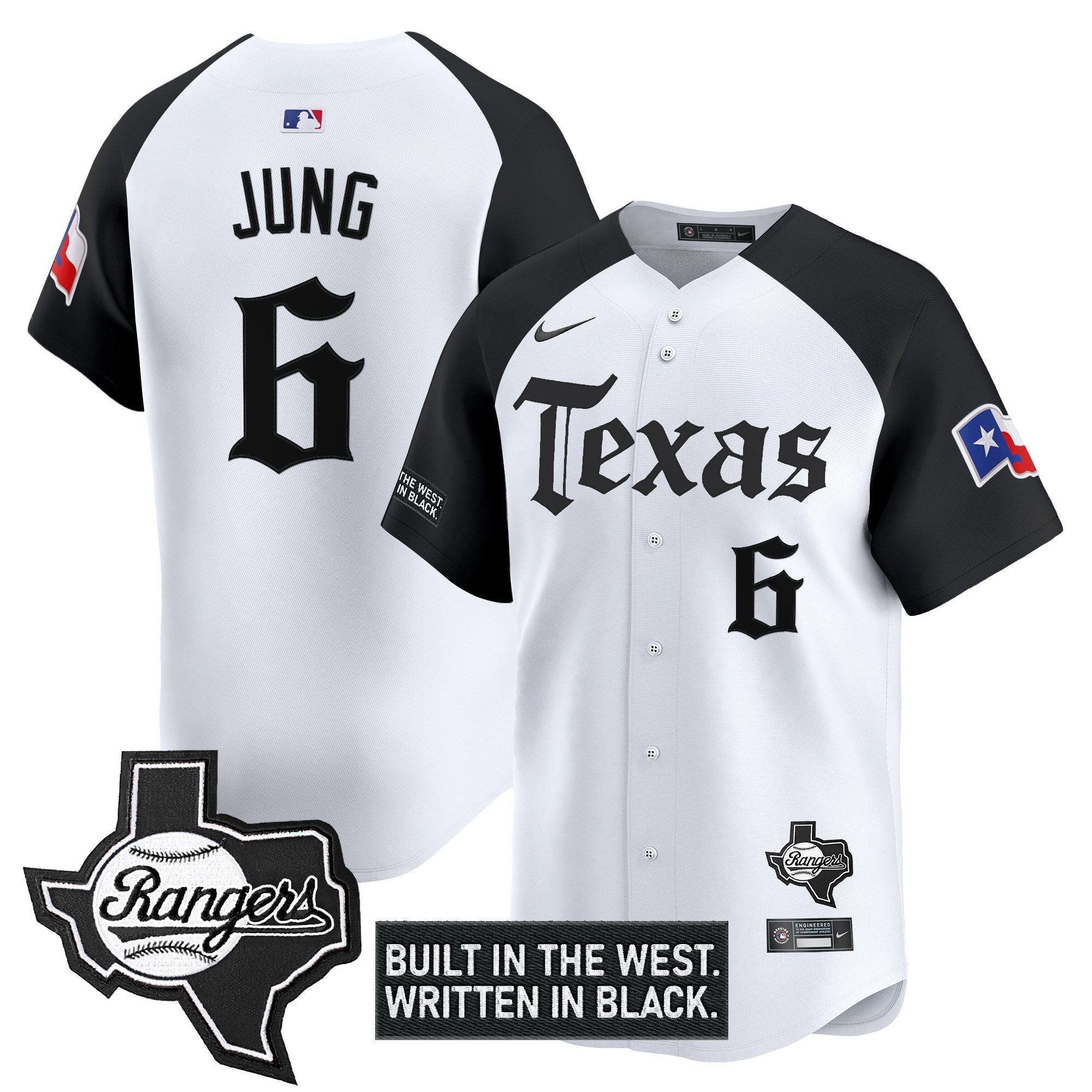 Men's Texas Rangers 'Gothic Frontier Edition' Vapor Premier Limited Jersey - All Stitched - Alternate, Josh Jung