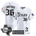 Men's Texas Rangers 'Gothic Frontier Edition' Vapor Premier Limited Jersey - All Stitched - White, Wyatt Langford