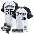 Men's Texas Rangers 'Gothic Frontier Edition' Vapor Premier Limited Jersey - All Stitched - Alternate, Wyatt Langford