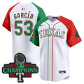Men's Texas Rangers Mexico Champions Patch Vapor Premier Limited Jersey - All Stitched - Alternate, Adolis Garcia