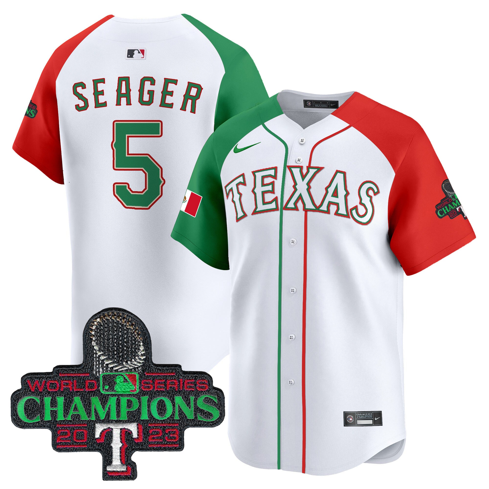 Men's Texas Rangers Mexico Champions Patch Vapor Premier Limited Jersey - All Stitched - Alternate, Corey Seager