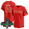 Men's Texas Rangers Mexico Champions Patch Vapor Premier Limited Jersey - All Stitched - Red, Jonah Heim