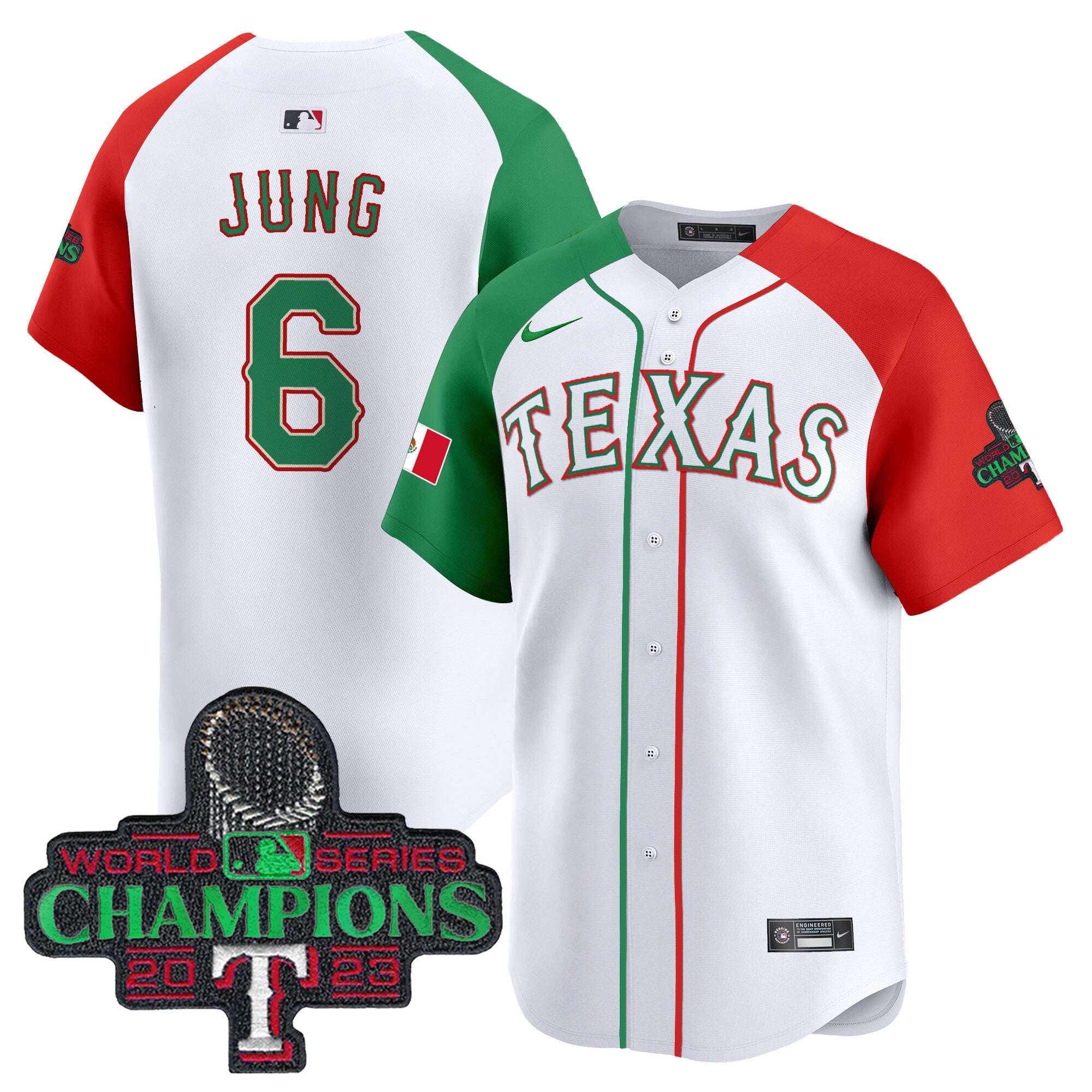 Men's Texas Rangers Mexico Champions Patch Vapor Premier Limited Jersey - All Stitched - Alternate, Josh Jung