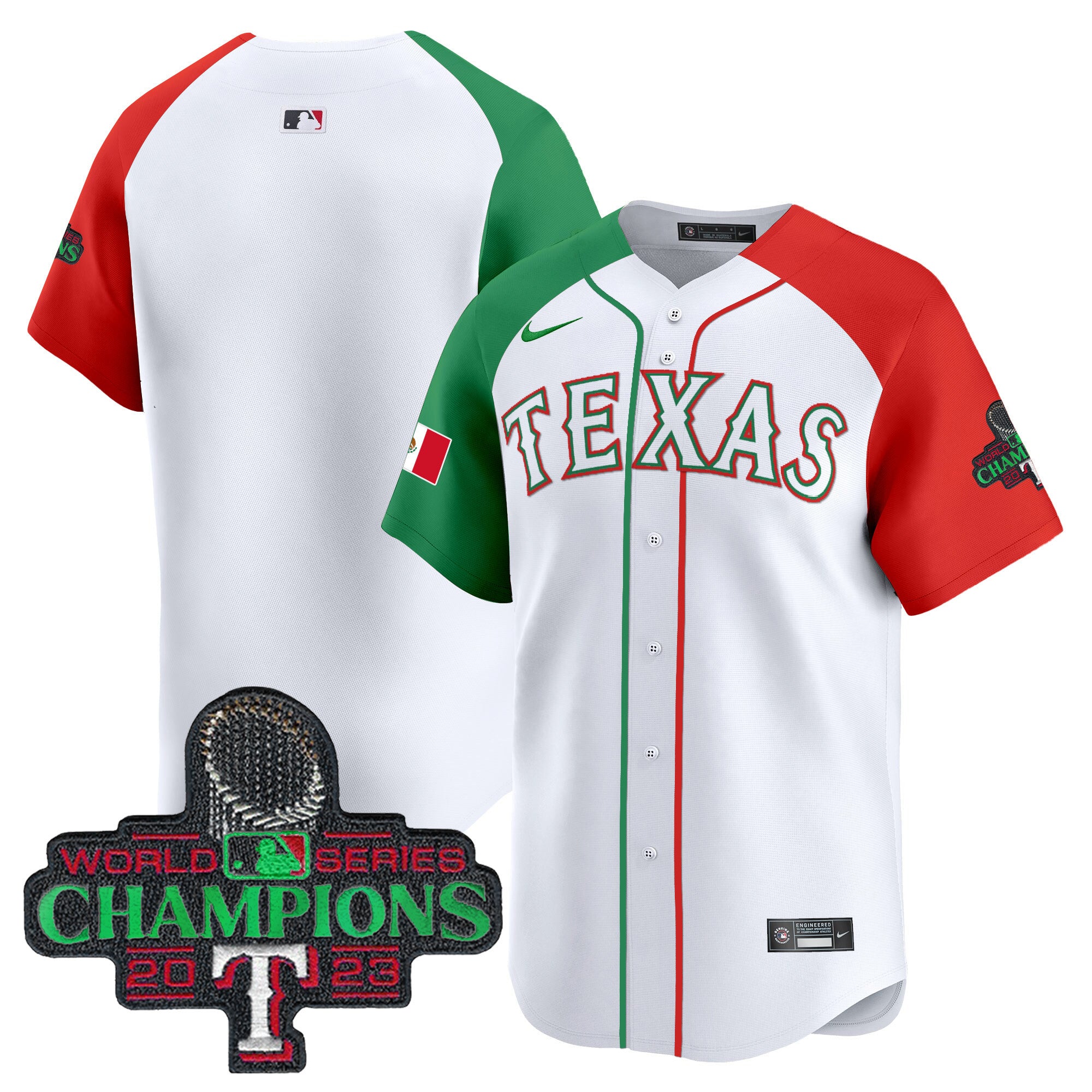 Men's Texas Rangers Mexico Champions Patch Vapor Premier Limited Jersey - All Stitched - Alternate, Team