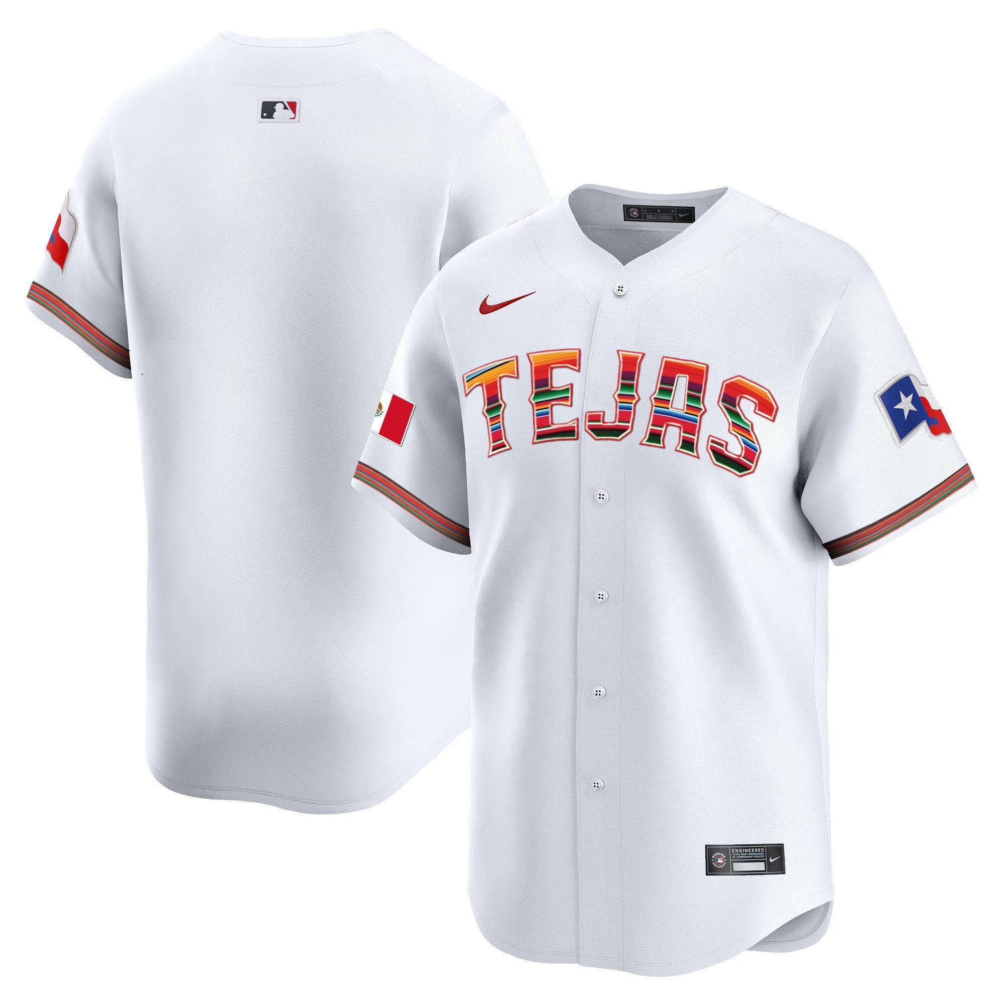 Men's Texas Rangers Mexico Vapor Premier Limited Jersey V2 - All Stitched - White, Team