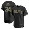 Men's Texas Rangers Mexico Vapor Premier Limited Jersey V2 - All Stitched - Black Heritage, Nolan Ryan