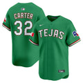 Men's Texas Rangers Mexico Vapor Premier Limited Jersey V2 - All Stitched - Green, Evan Carter