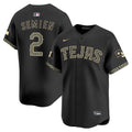 Men's Texas Rangers Mexico Vapor Premier Limited Jersey V2 - All Stitched - Black Heritage, Marcus Semien