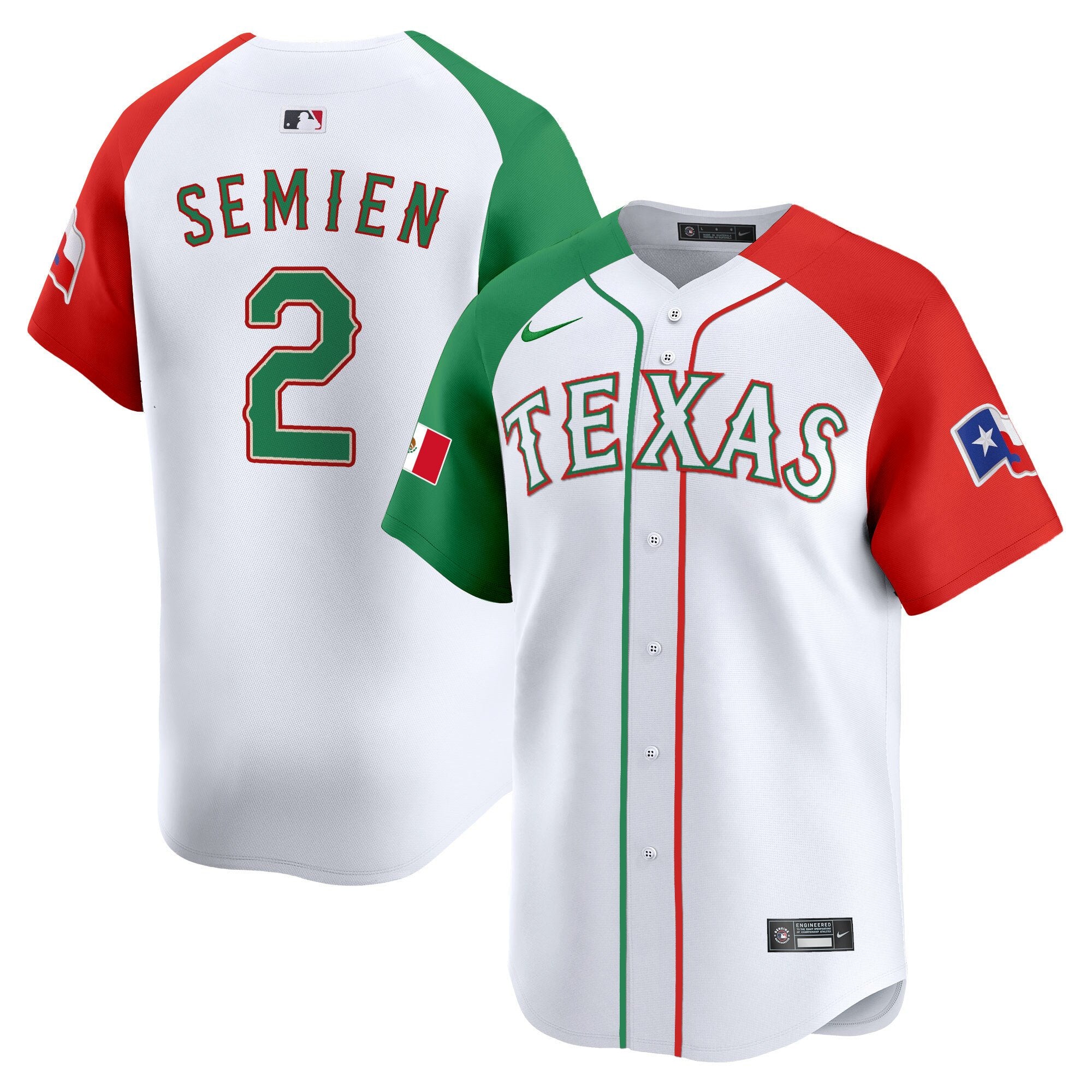 Men's Texas Rangers Mexico Vapor Premier Limited Jersey V2 - All Stitched - Alternate, Marcus Semien