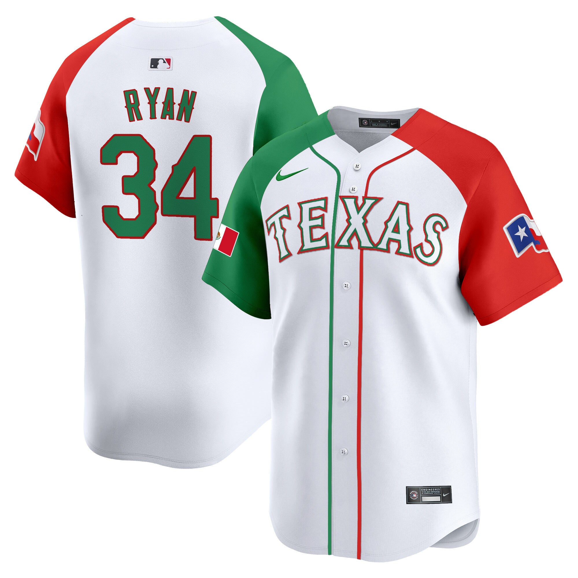 Men's Texas Rangers Mexico Vapor Premier Limited Jersey V2 - All Stitched - Alternate, Nolan Ryan