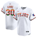 Men's Texas Rangers Mexico Vapor Premier Limited Jersey V2 - All Stitched - White, Nathaniel Lowe