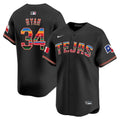Men's Texas Rangers Mexico Vapor Premier Limited Jersey V2 - All Stitched - Black, Nolan Ryan