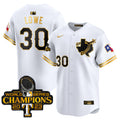 Men's Texas Rangers World Series Champions Vapor Premier Limited Jersey V3 - All Stitched - White Gold, Nathaniel Lowe