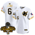 Men's Texas Rangers World Series Champions Vapor Premier Limited Jersey V3 - All Stitched - White Gold, Josh Jung