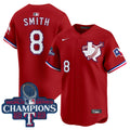 Men's Texas Rangers World Series Champions Vapor Premier Limited Jersey V3 - All Stitched - Red, Josh Smith