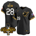 Men's Texas Rangers World Series Champions Vapor Premier Limited Jersey V3 - All Stitched - Black Gold, Jonah Heim