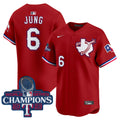 Men's Texas Rangers World Series Champions Vapor Premier Limited Jersey V3 - All Stitched - Red, Josh Jung