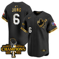 Men's Texas Rangers World Series Champions Vapor Premier Limited Jersey V3 - All Stitched - Black Gold, Josh Jung