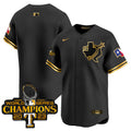 Men's Texas Rangers World Series Champions Vapor Premier Limited Jersey V3 - All Stitched - Black Gold, Team