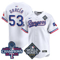 Men's Texas Rangers World Series Champions Vapor Premier Limited Jersey V4 - All Stitched - White, Adolis Garcia