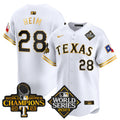 Men's Texas Rangers World Series Champions Vapor Premier Limited Jersey V4 - All Stitched - White Gold, Jonah Heim