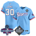 Men's Texas Rangers World Series Champions Vapor Premier Limited Jersey V4 - All Stitched - Blue, Nathaniel Lowe