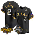 Men's Texas Rangers World Series Champions Vapor Premier Limited Jersey V4 - All Stitched - Black Gold, Marcus Semien