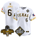 Men's Texas Rangers World Series Champions Vapor Premier Limited Jersey V4 - All Stitched - White Gold, Josh Jung