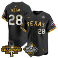 Men's Texas Rangers World Series Champions Vapor Premier Limited Jersey V4 - All Stitched - Black Gold, Jonah Heim