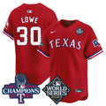 Men's Texas Rangers World Series Champions Vapor Premier Limited Jersey V4 - All Stitched - Red, Nathaniel Lowe