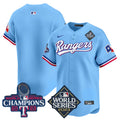 Men's Texas Rangers World Series Champions Vapor Premier Limited Jersey V4 - All Stitched - Blue, Team