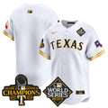 Men's Texas Rangers World Series Champions Vapor Premier Limited Jersey V4 - All Stitched - White Gold, Team