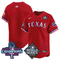 Men's Texas Rangers World Series Champions Vapor Premier Limited Jersey V4 - All Stitched - Red, Team