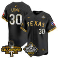 Men's Texas Rangers World Series Champions Vapor Premier Limited Jersey V4 - All Stitched - Black Gold, Nathaniel Lowe