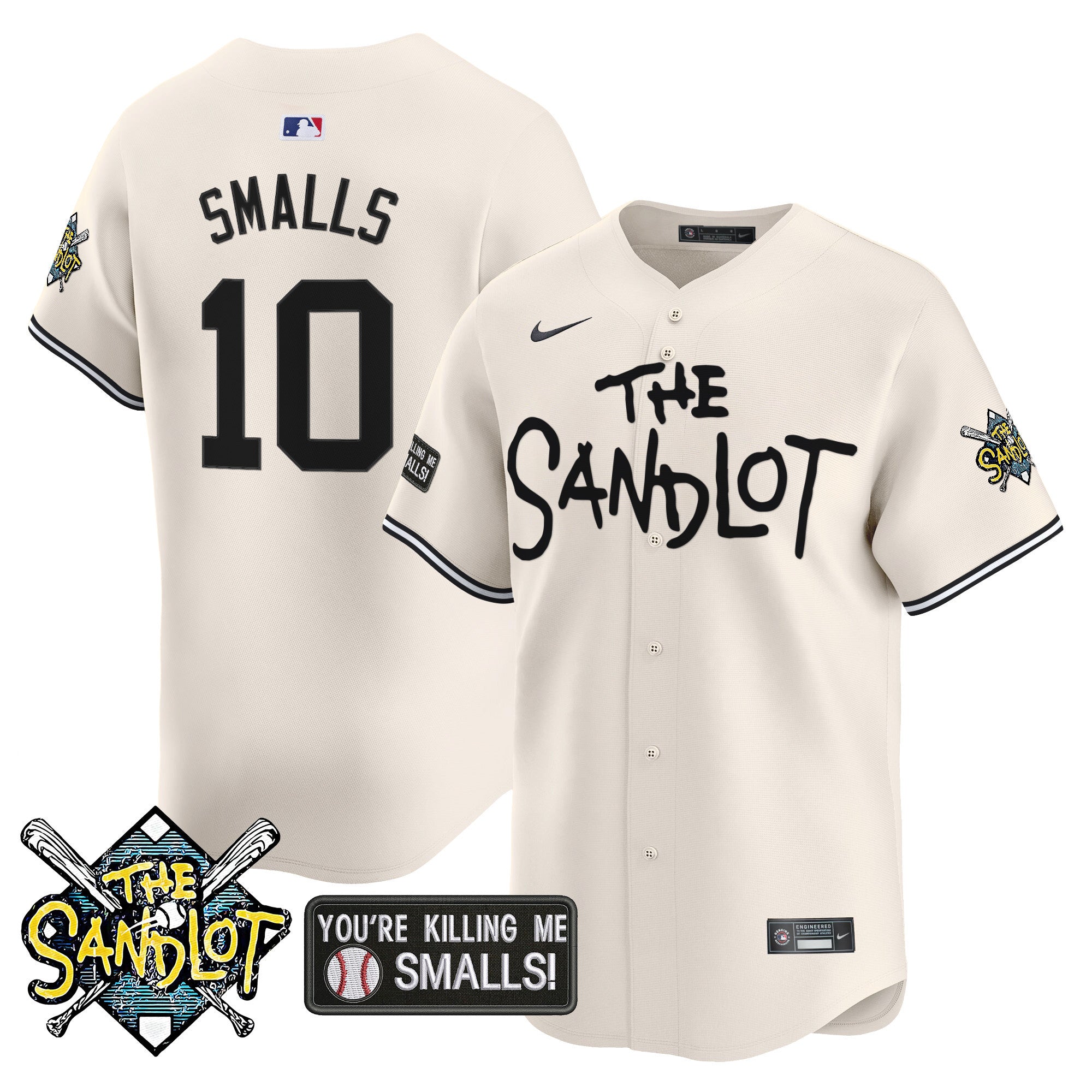 Men's The Sandlot Vapor Premier Limited Jersey - All Stitched - Cream, Scotty Smalls