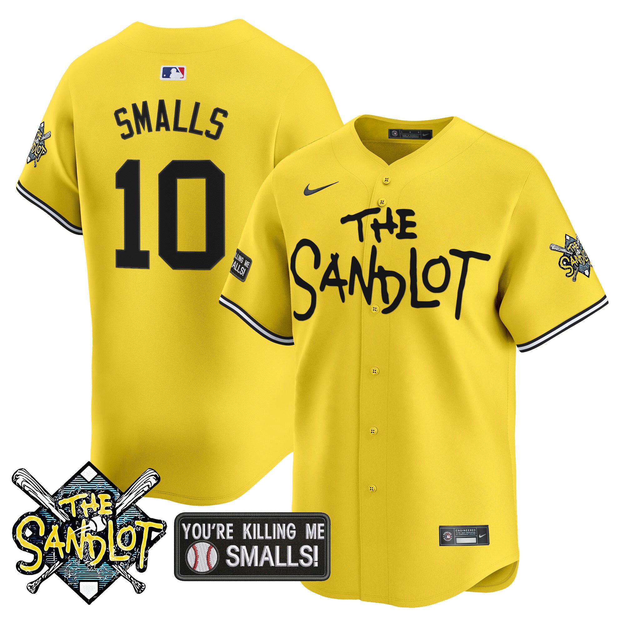 Men's The Sandlot Vapor Premier Limited Jersey - All Stitched - Yellow, Scotty Smalls