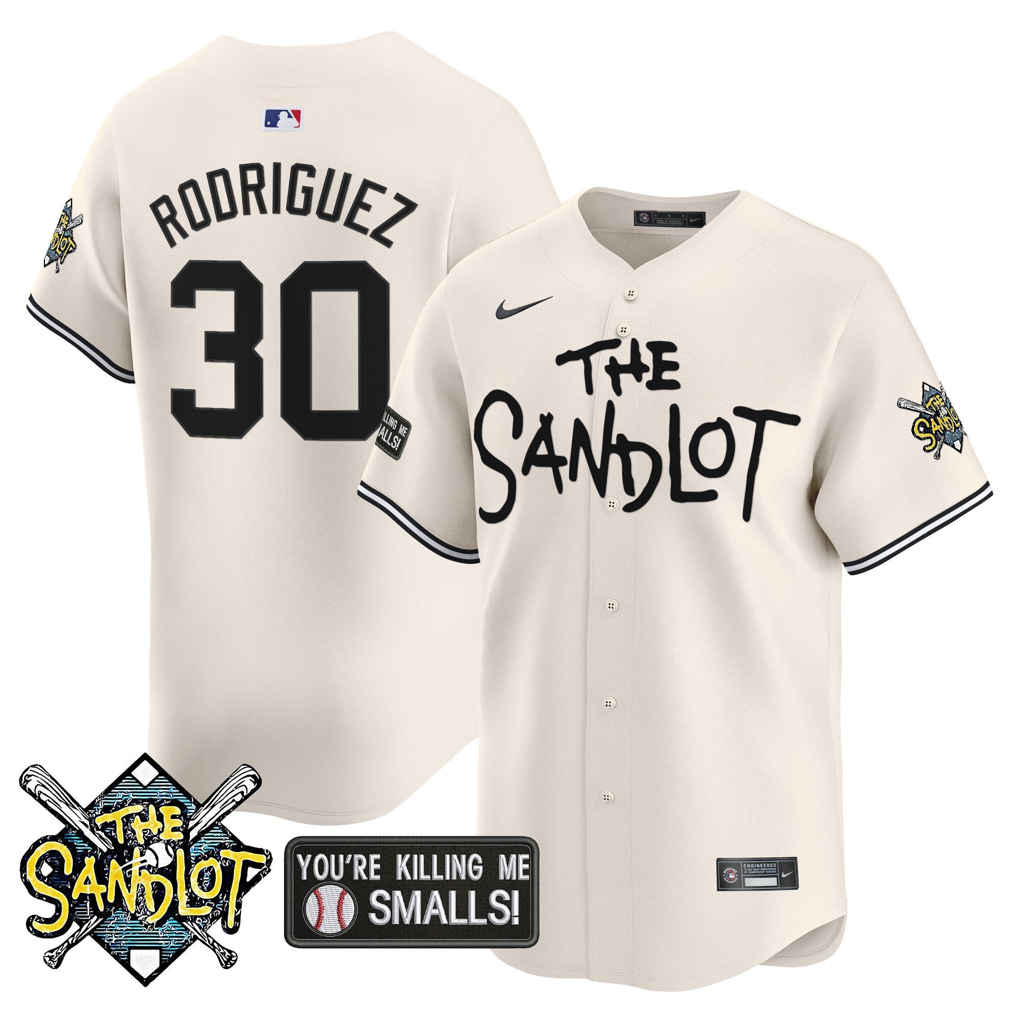 Men's The Sandlot Vapor Premier Limited Jersey - All Stitched - Cream, Benny Rodriguez