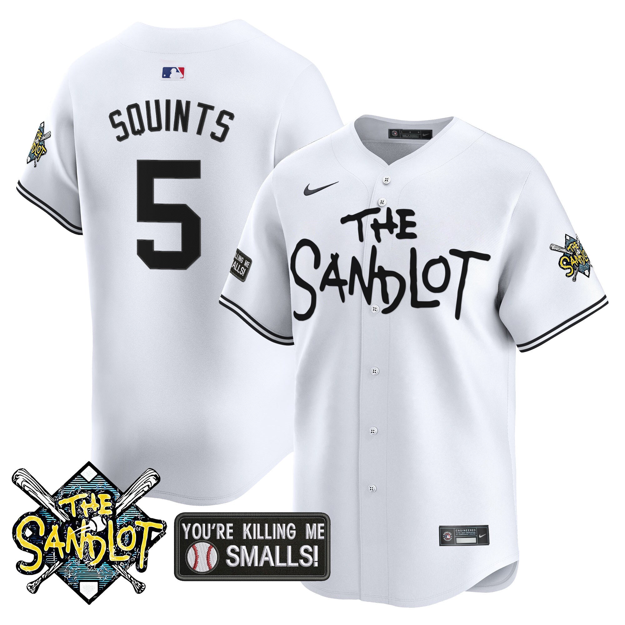 Men's The Sandlot Vapor Premier Limited Jersey - All Stitched - White, Squints