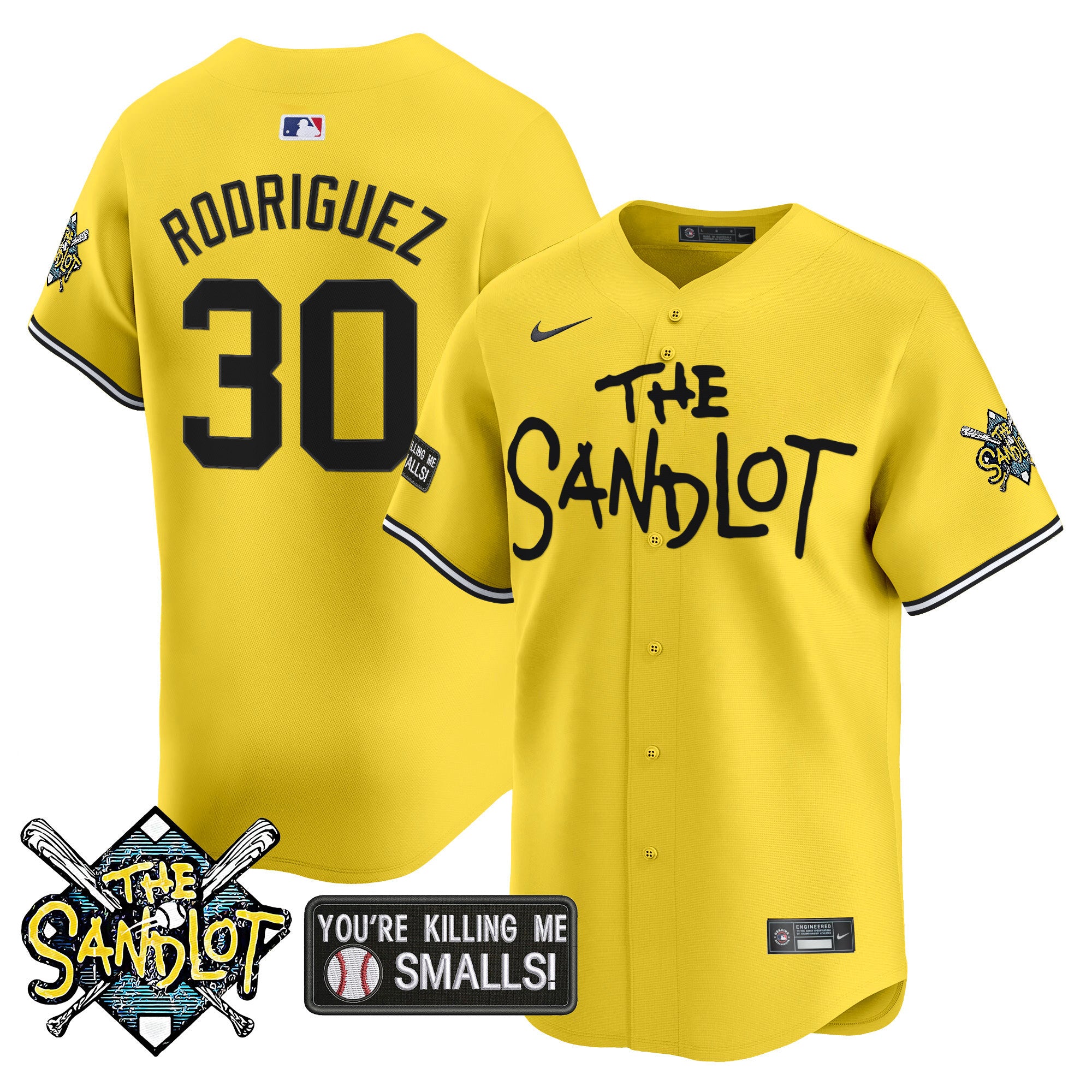 Men's The Sandlot Vapor Premier Limited Jersey - All Stitched - Yellow, Benny Rodriguez