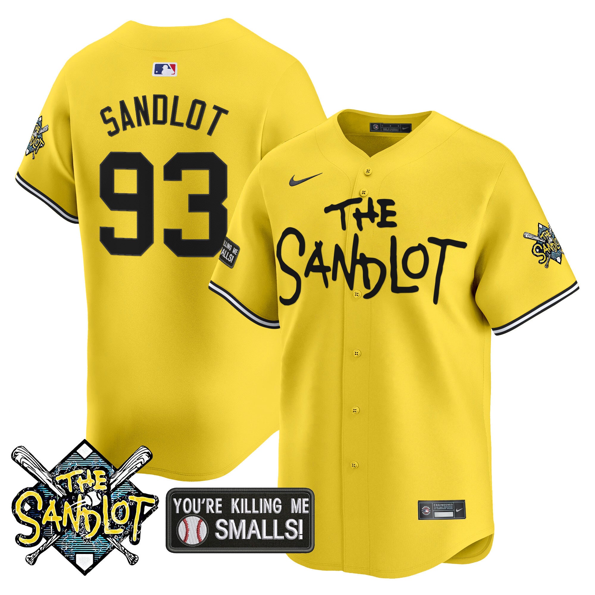 Men's The Sandlot Vapor Premier Limited Jersey - All Stitched - Yellow, The Sandlot