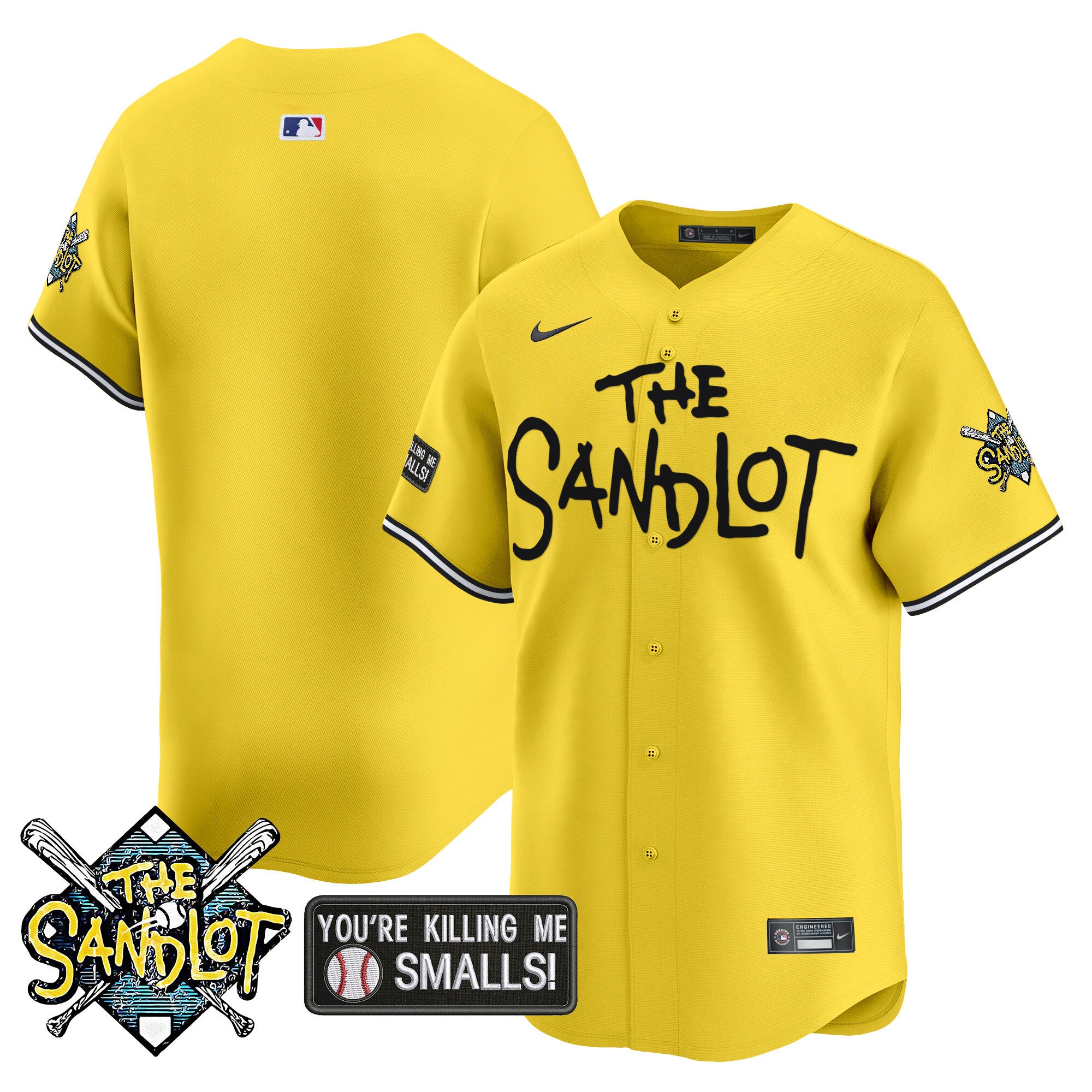 Men's The Sandlot Vapor Premier Limited Jersey - All Stitched - Yellow, Blank