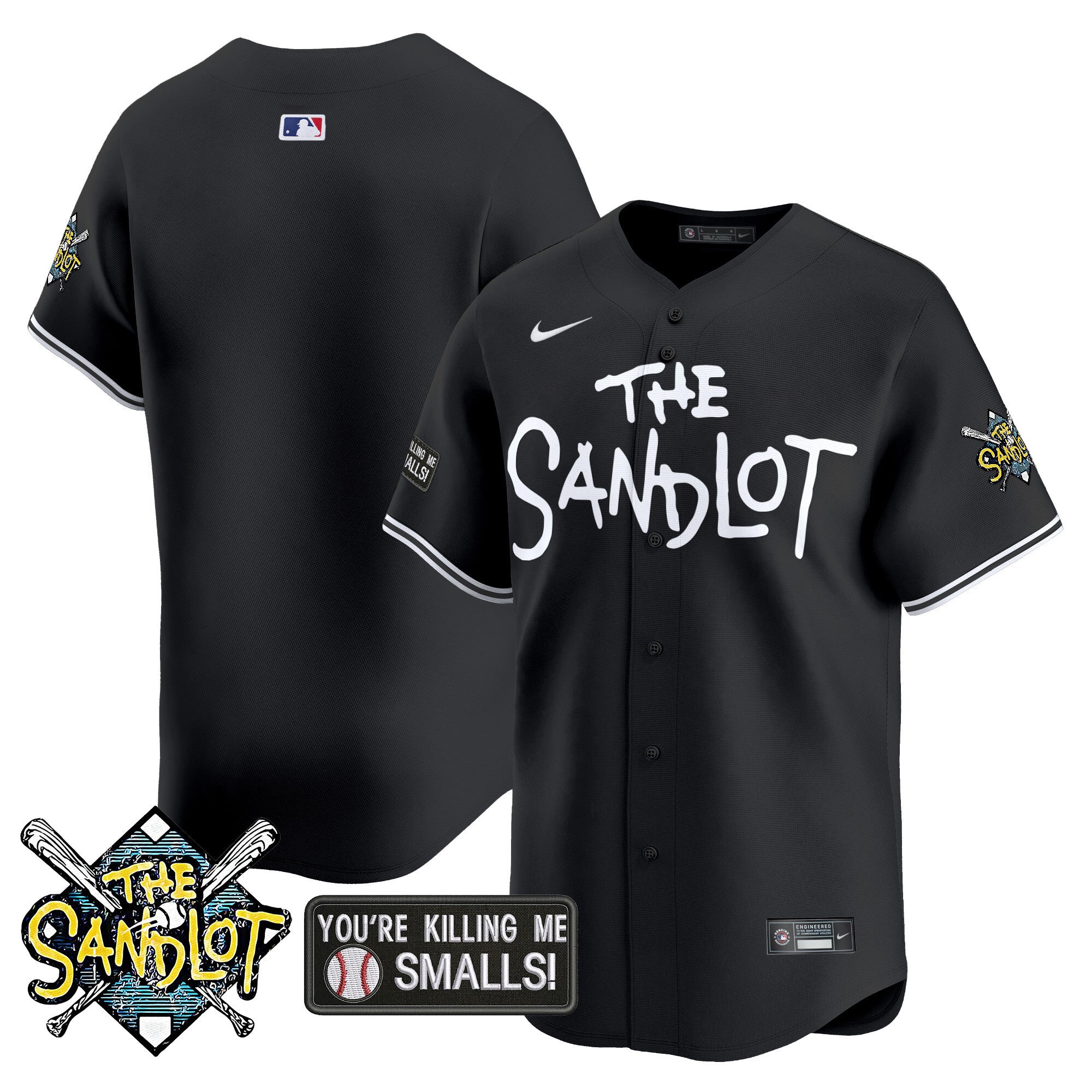 Men's The Sandlot Vapor Premier Limited Jersey - All Stitched - Black, Blank